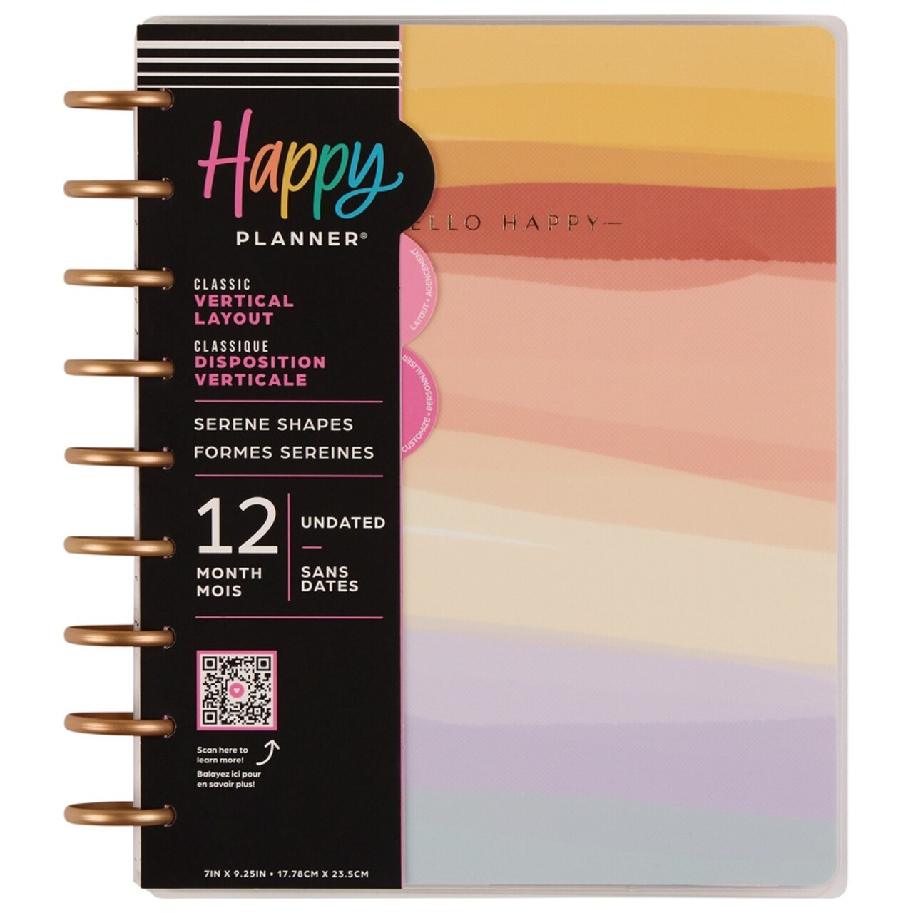 Happy Planner 12-Month Undated Classic Disc Bound Planner-Serene Shape